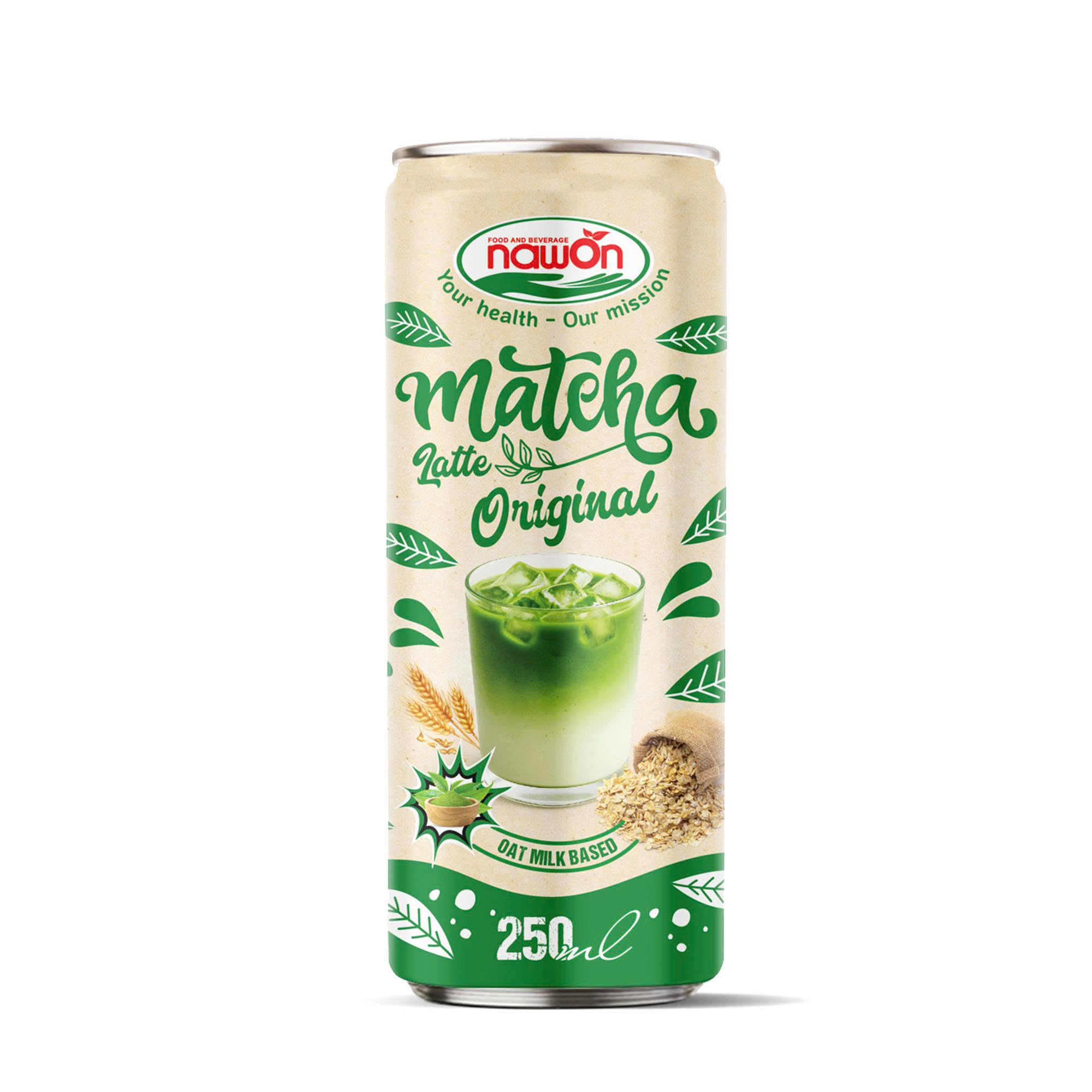 can 250ml 8 46 fl oz mellow matcha latte oat milk based with original flavor