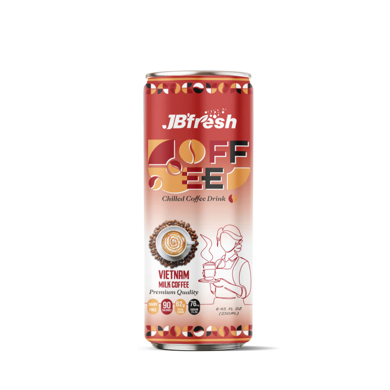 can 250ml 8 46 fl oz premium quality chilled coffee drink with bold vietnam milk coffee flavor