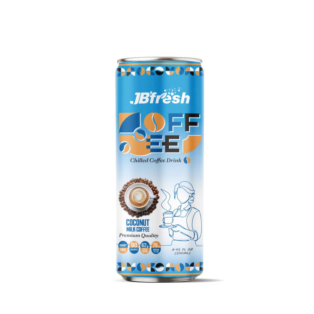 can 250ml 8 46 fl oz premium quality chilled coffee drink with creamy coconut milk coffee flavor