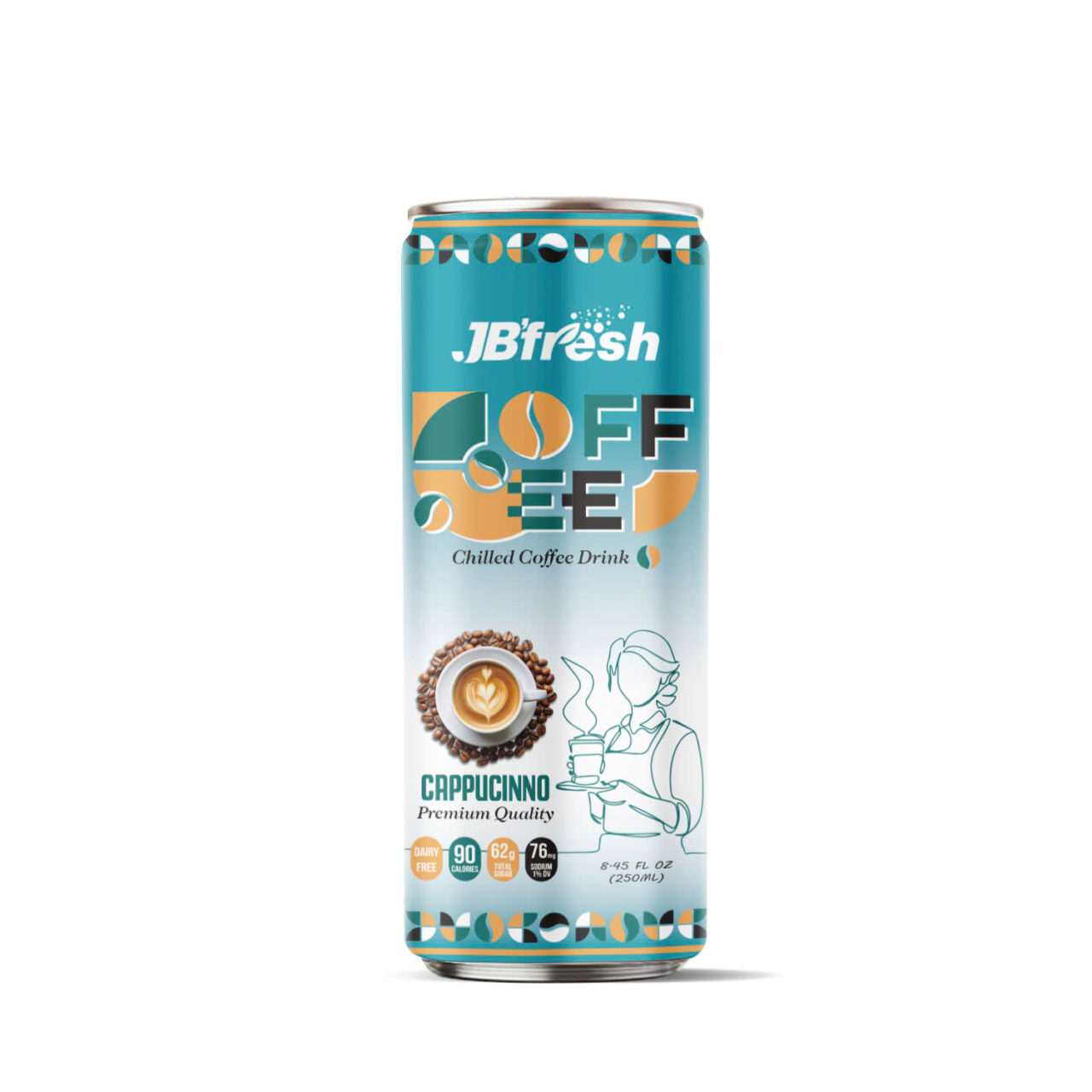 can 250ml 8 46 fl oz premium quality chilled coffee drink with rich cappuccino flavor
