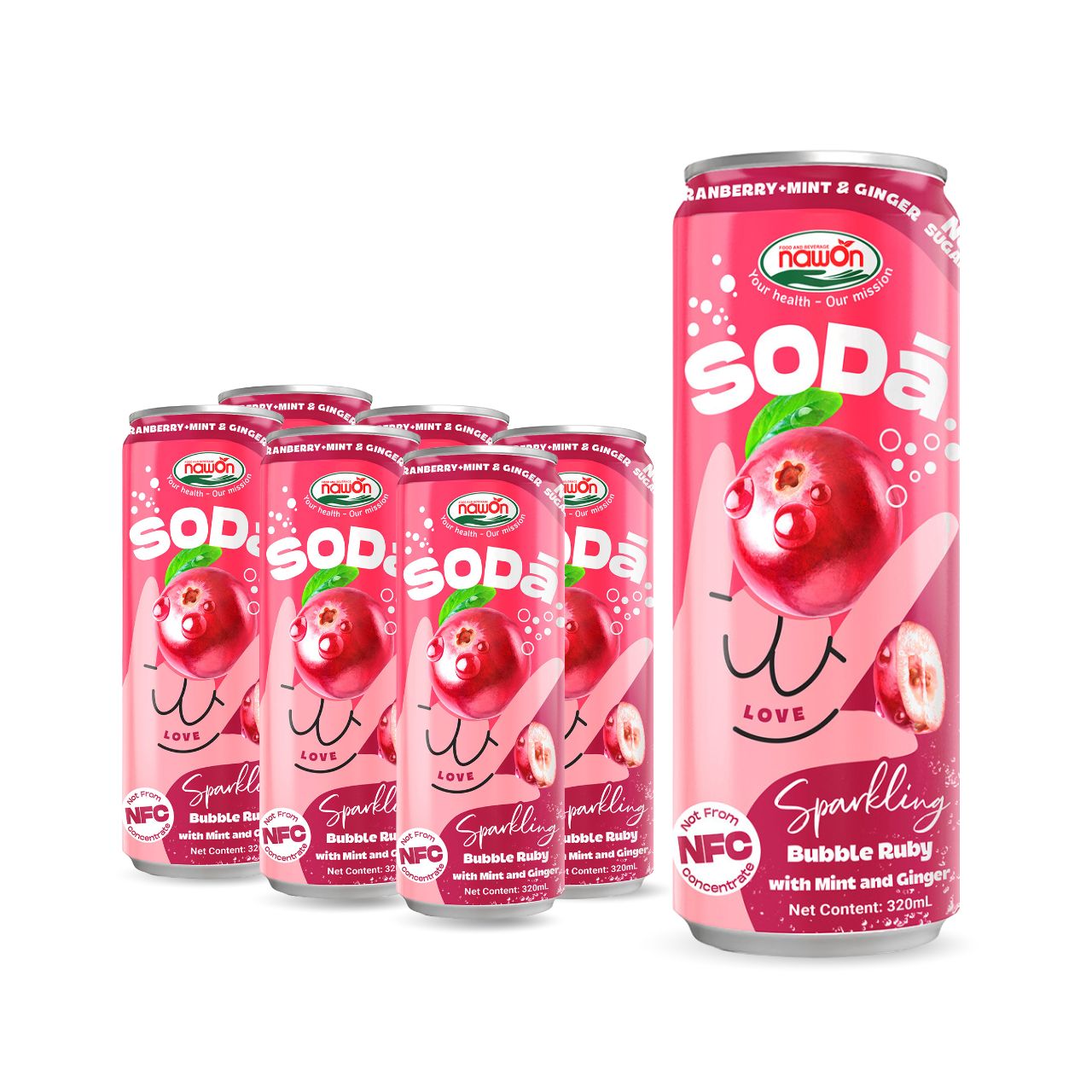 can 320ml 10 82 fl oz soda cranberry mint ginger sparkling drink no sugar added