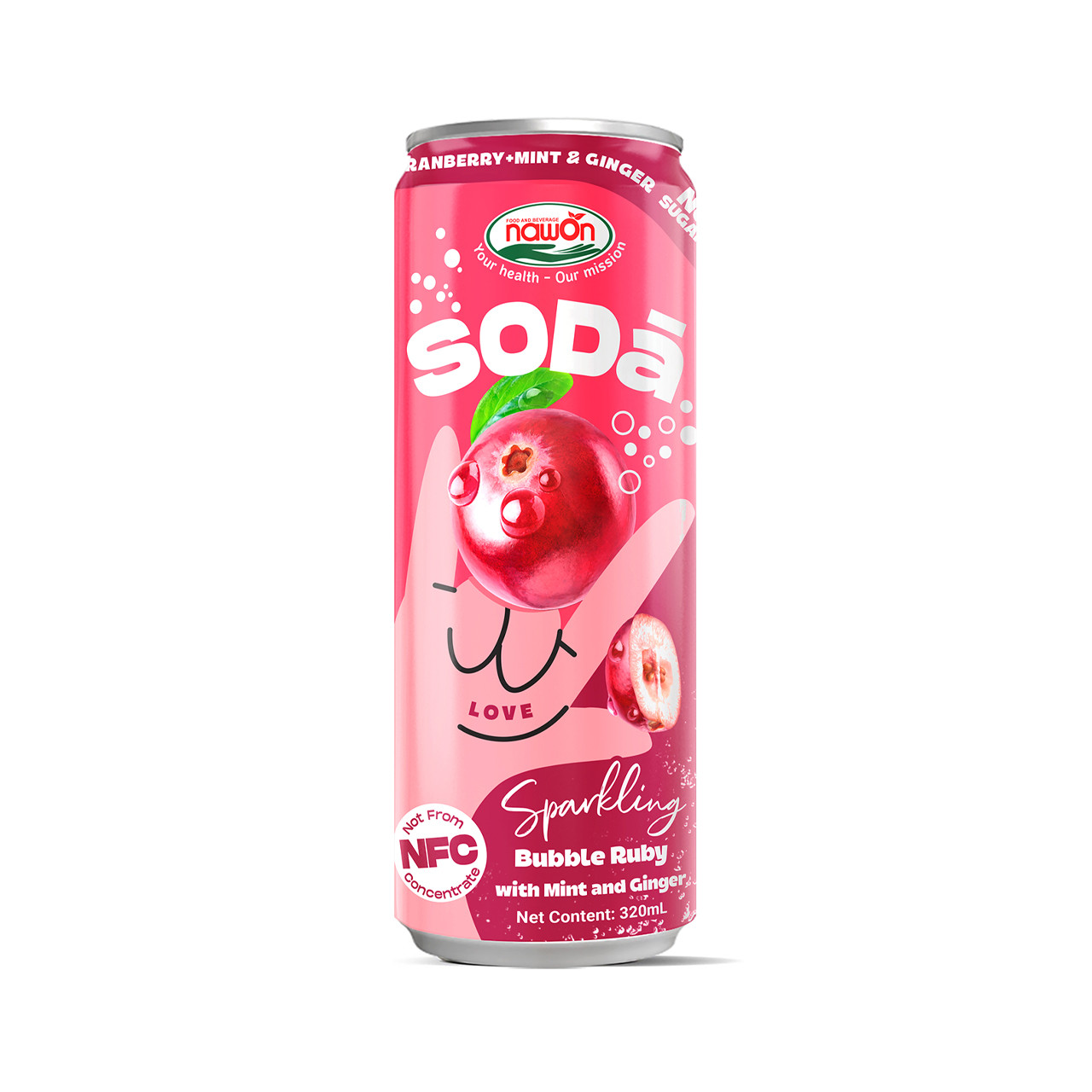 Can 320ml 10 82 fl oz soda cranberry mint ginger sparkling drink no sugar added