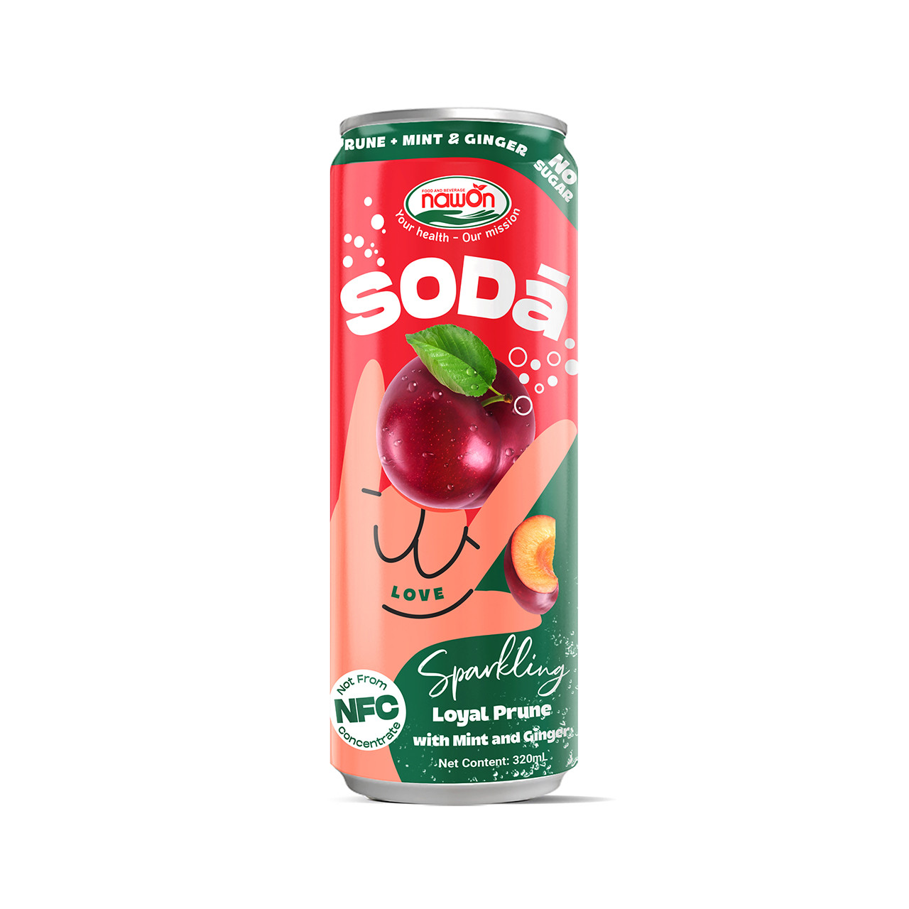 Can 320ml 10 82 fl oz soda prune mint ginger sparkling drink no sugar added