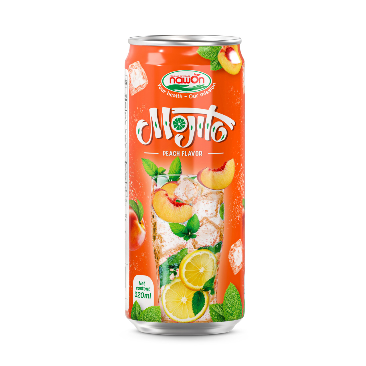 can 320ml 10 82 fl oz sparkling mojito with juicy peach flavor