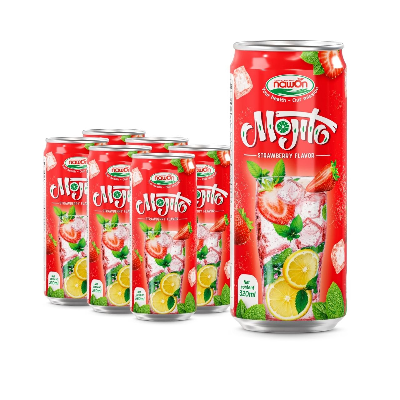 Can 320ml 10 82 fl oz sparkling mojito with juicy strawberry flavor (1)