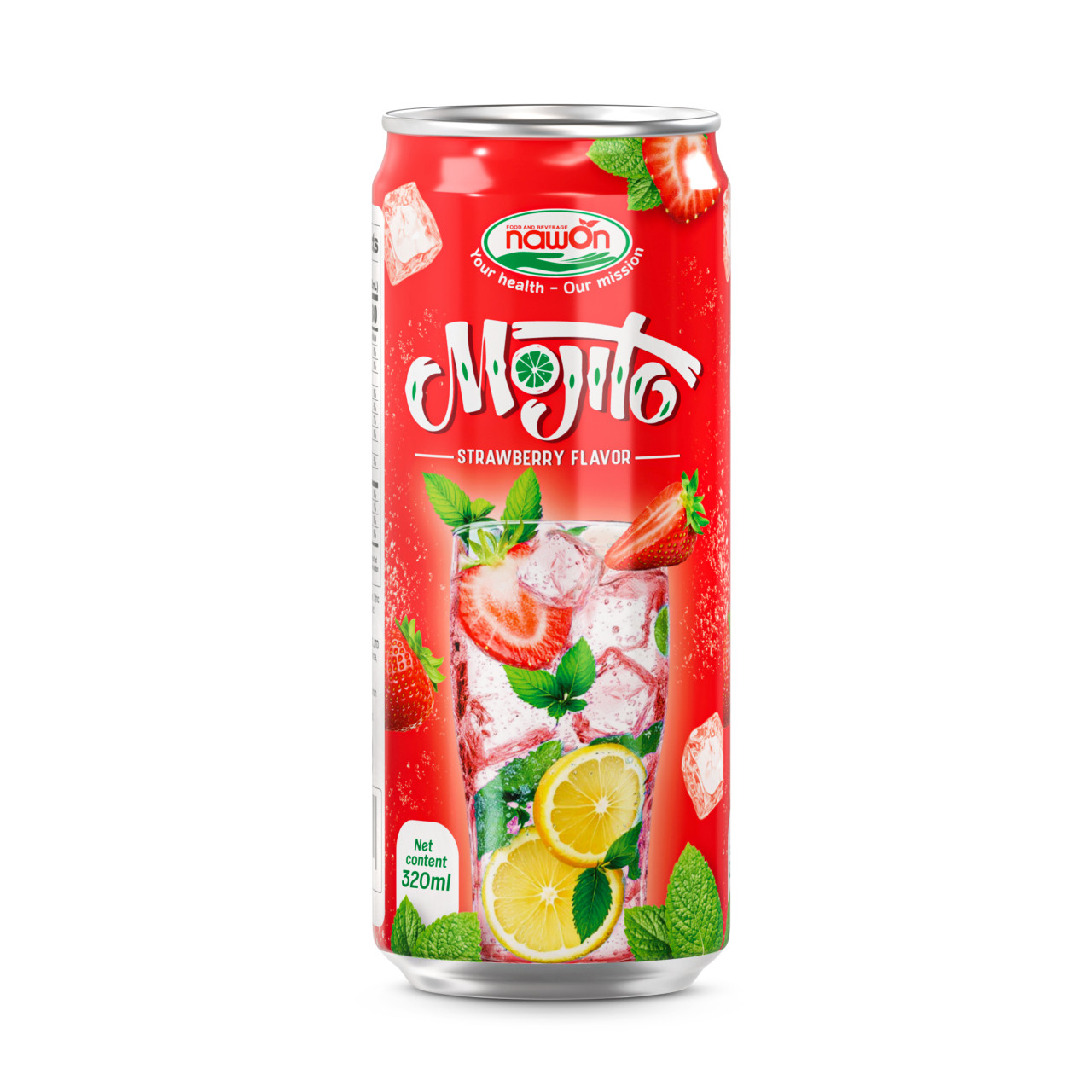 can 320ml 10 82 fl oz sparkling mojito with juicy strawberry flavor