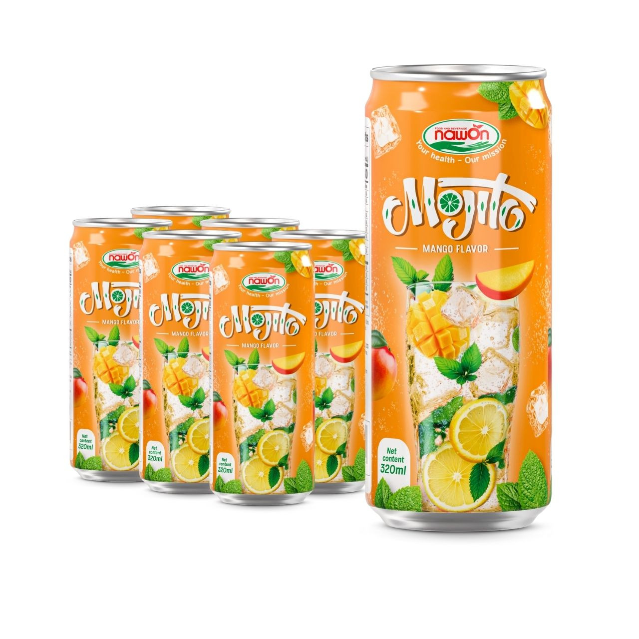 Can 320ml 10 82 fl oz sparkling mojito with tropical mango flavor (1)