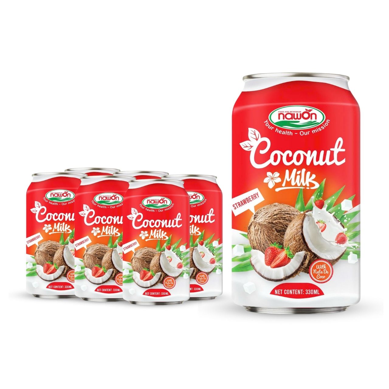 Can 330ml 11 18 fl oz creamy coconut milk with chewy nata de coco and juicy strawberry flavor (1)