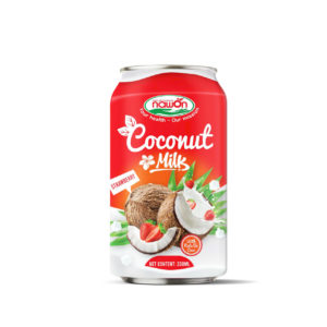 Can 330ml 11 18 fl oz creamy coconut milk with chewy nata de coco and juicy strawberry flavor