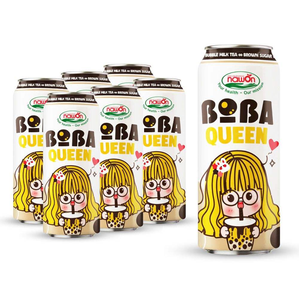 sleek can 500ml 16 9 fl oz boba queen brown sugar bubble tea drink 2