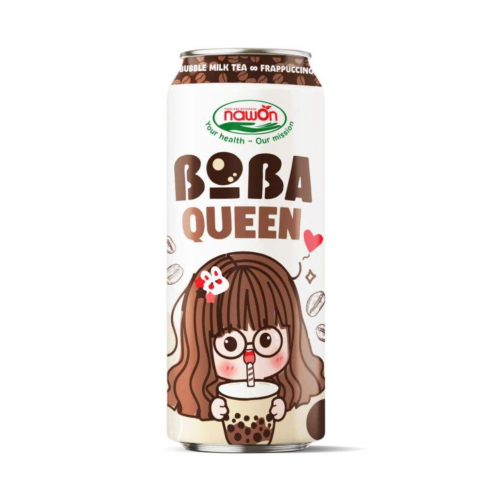 sleek can 500ml 16 9 fl oz boba queen frappuccino bubble tea drink
