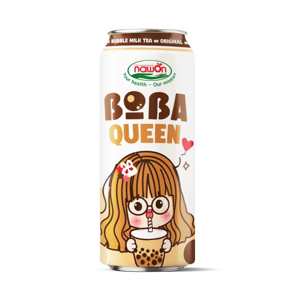 sleek can 500ml 16 9 fl oz boba queen original bubble tea drink