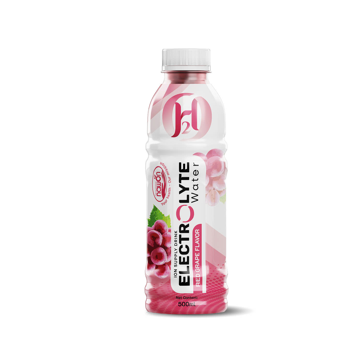 bottle 500ml 16 9 fl oz electrolyte water with juicy red grape flavor