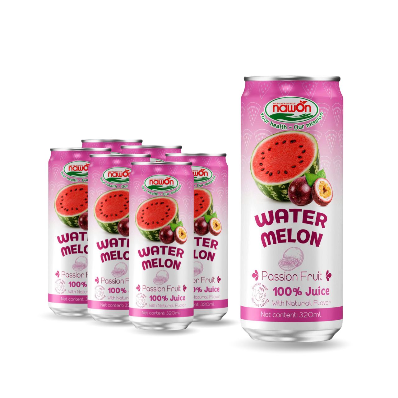 can 320ml 10 82 fl oz 100 natural watermelon juice with juicy passion fruit flavor 2