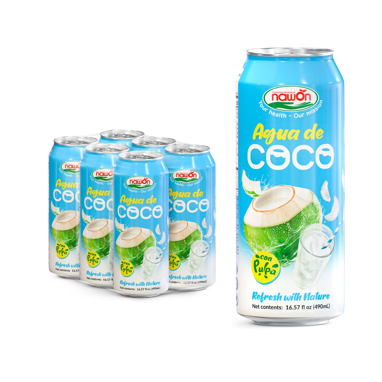 can 490ml 16 56 fl oz agua de coco with pulp refresh with nature 3