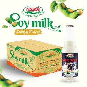 glass bottle 300ml nawon soya milk energy
