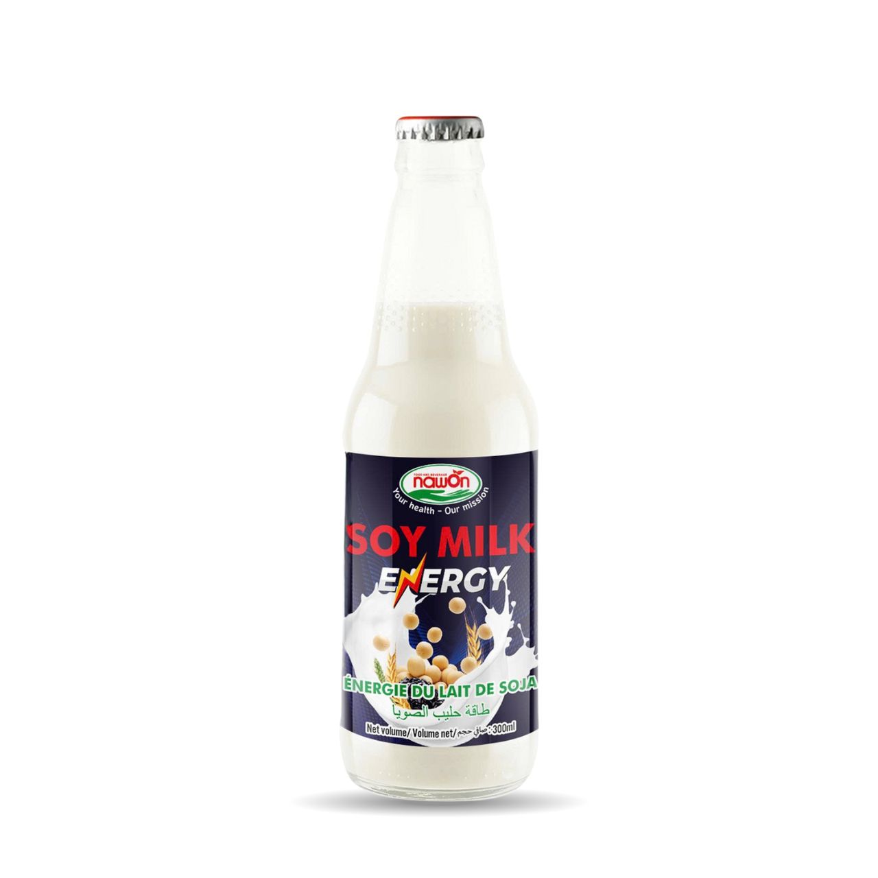 glass bottle 300ml nawon soya milk energy
