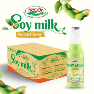 glass bottle 300ml nawon soya milk melon flavor