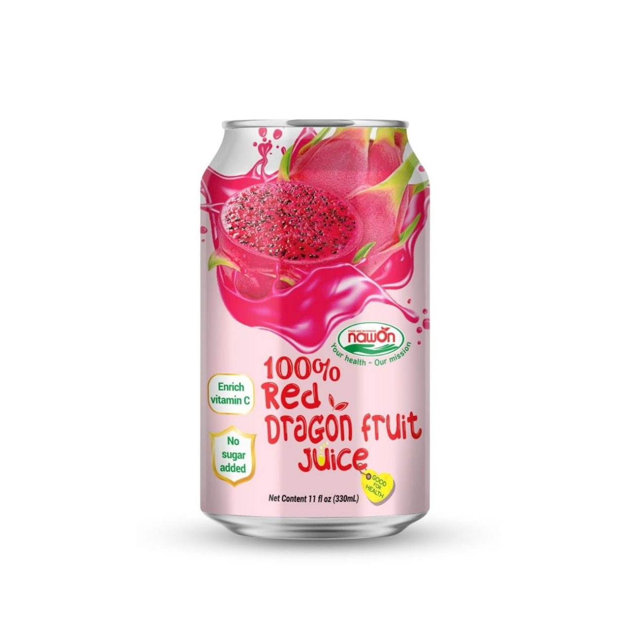 Standard can 330ml 11 18 fl oz 100 red dragon fruit juice drink with enrich vitamin c and no sugar added (2)