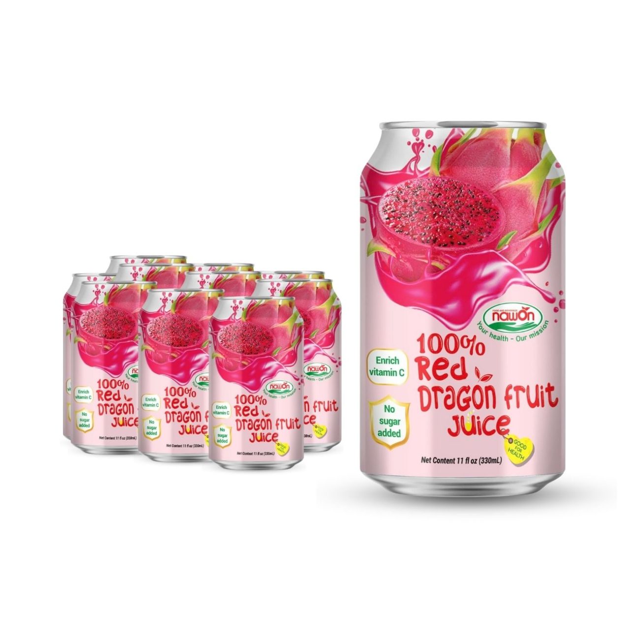 standard can 330ml 11 18 fl oz 100 red dragon fruit juice drink with enrich vitamin c and no sugar added (3)