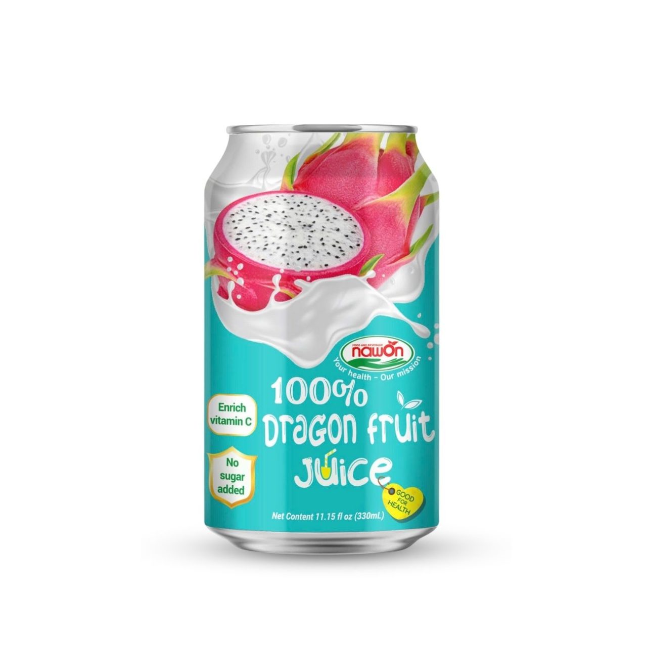 Standard can 330ml 11 18 fl oz 100 white dragon fruit juice drink with enrich vitamin c and no sugar added (1)