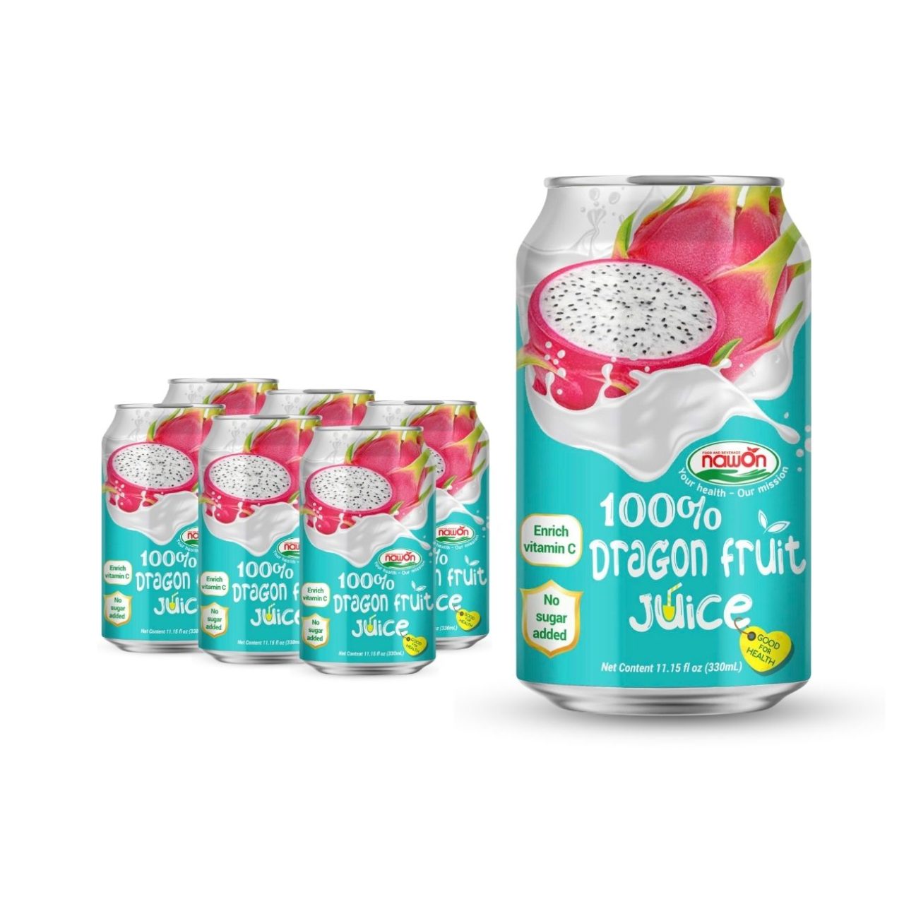 standard can 330ml 11 18 fl oz 100 white dragon fruit juice drink with enrich vitamin c and no sugar added (2)