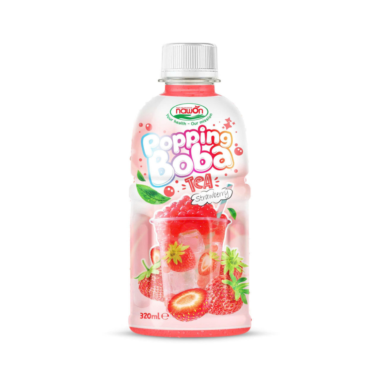 bottle 320 ml 10 82 fl oz strawberry popping boba tea made for a fun sweet and refreshing taste (1)