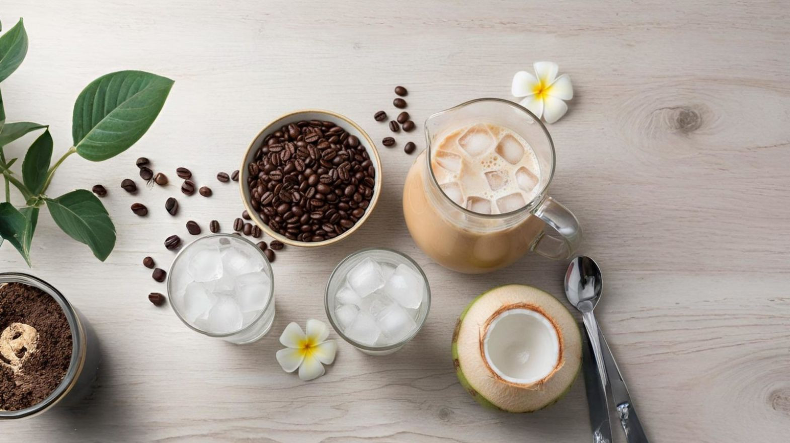 coconut water with coffee coconut water with coffee