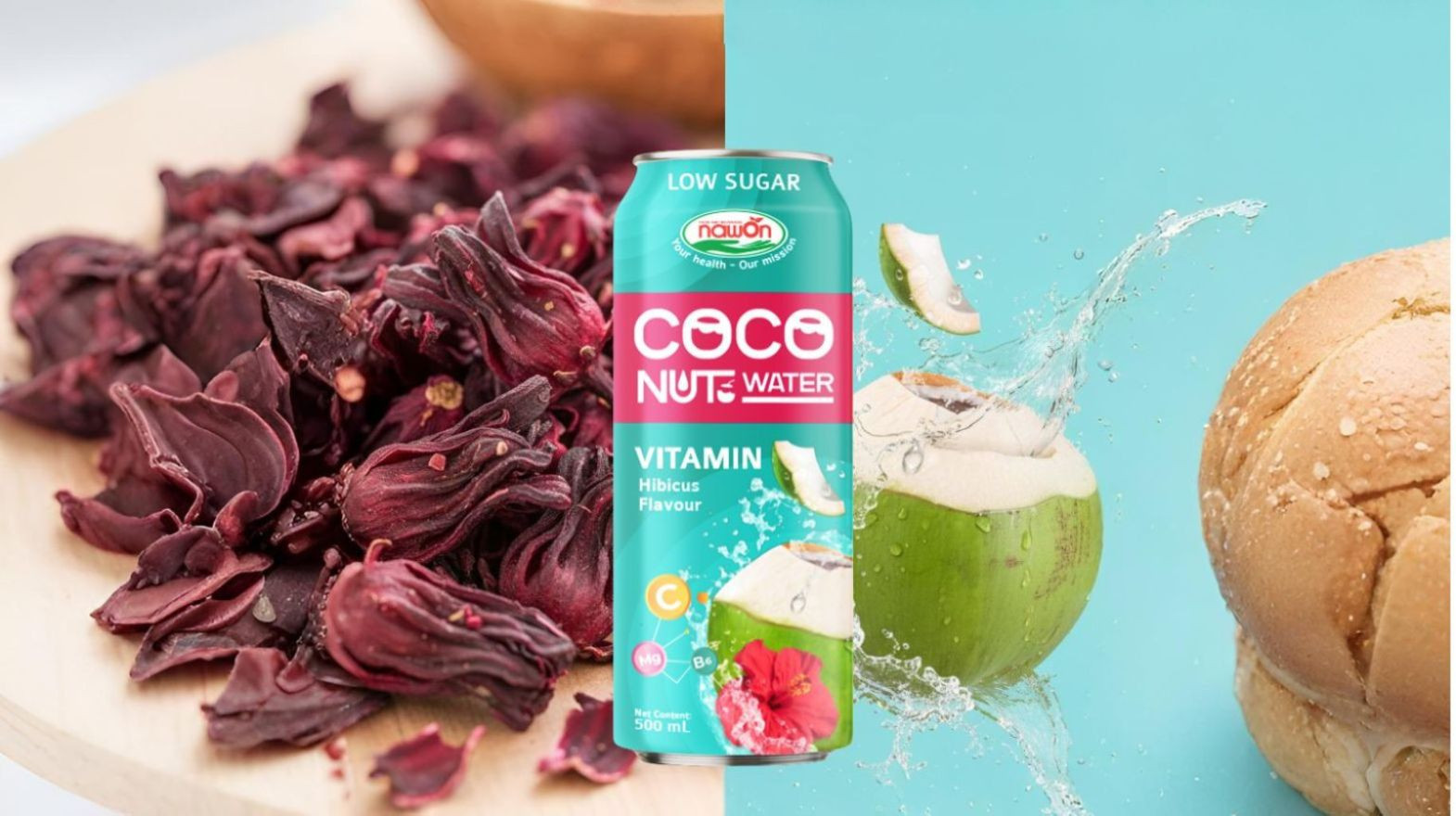 coconut water with hibicus coconut water with hibicus