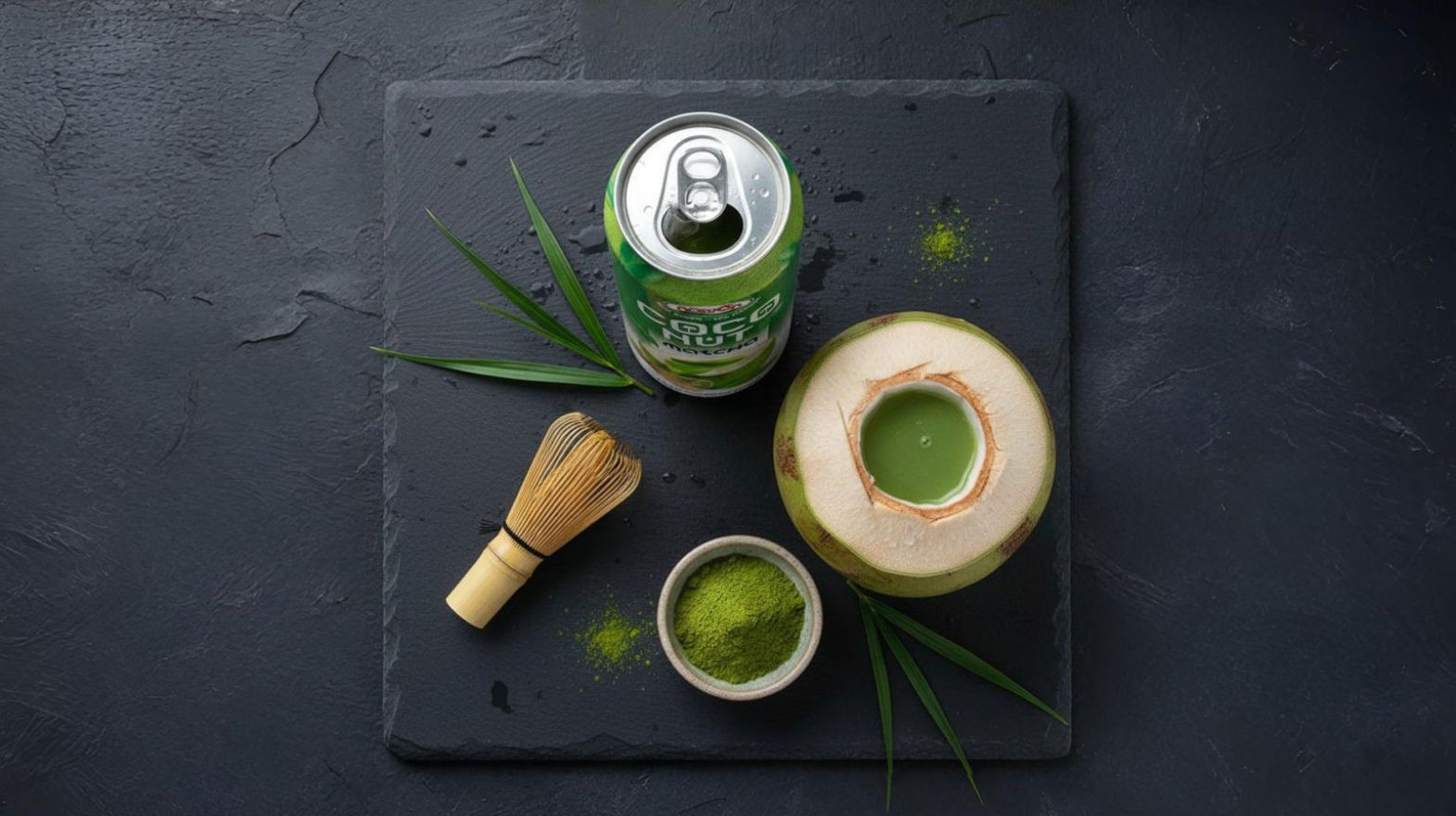 coconut water with matcha coconut water with matcha