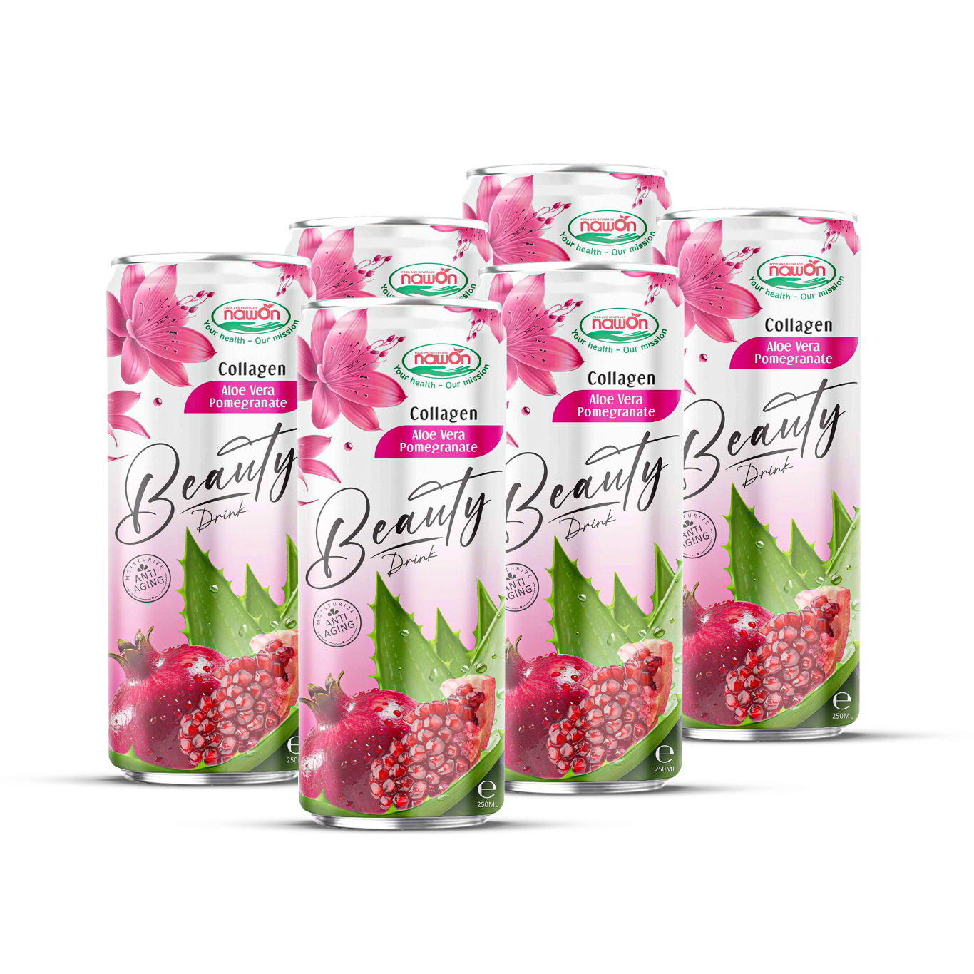 can 250ml 8 45 fl oz premium collagen beauty drink with juicy pomegranate and aloe vera (3)