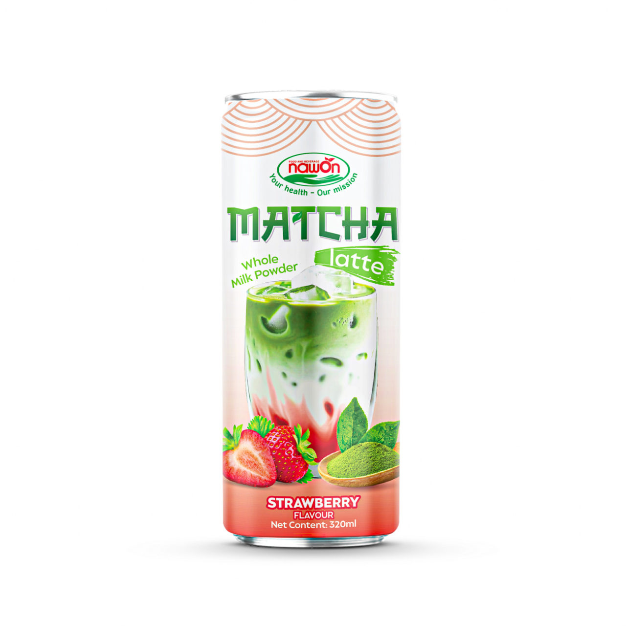 can 320ml 10 8 fl oz fresh whole milk powder matcha latte with a delicate strawberry flavor 1