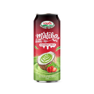 can 500ml 16 9 fl oz rich coconut milk matcha latte gentle strawberry sweetness soft creamy balance
