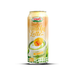 canned 500ml 16 9 fl oz soft matcha latte balanced with creamy milk and ripe mango flavor