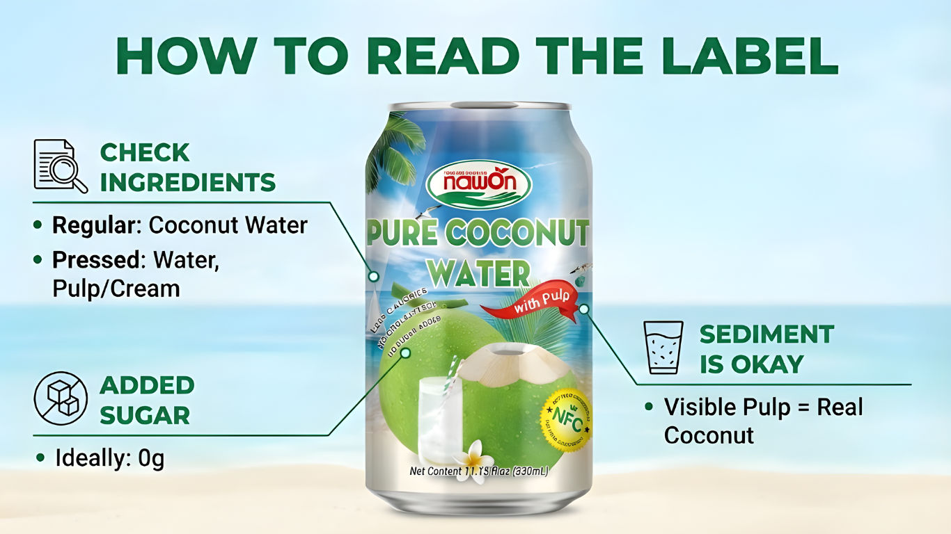 Read the Label check different style of coconut water Read the Label check different style of coconut water