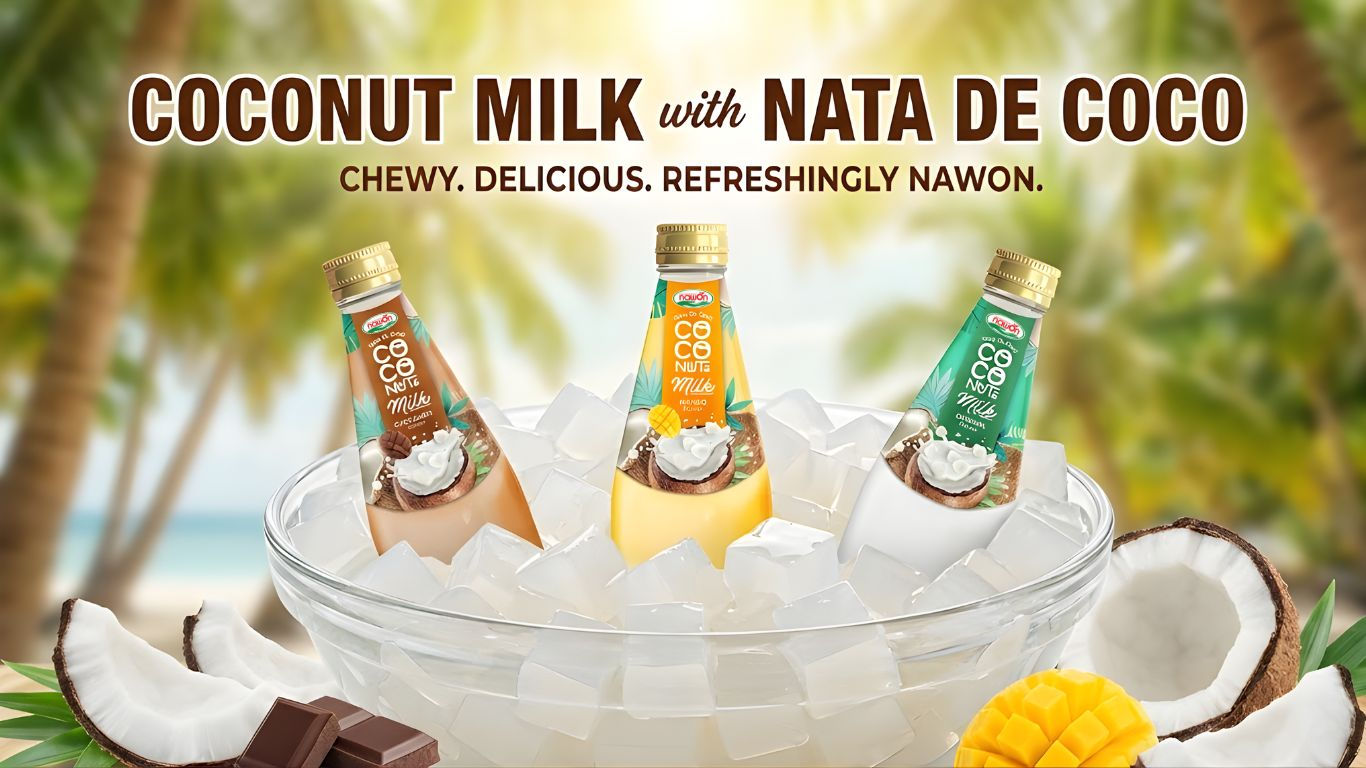 coconut milk with nata de coco collection coconut milk with nata de coco collection