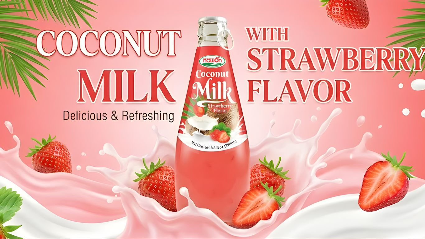 coconut milk with strawberry flavor coconut milk with strawberry flavor
