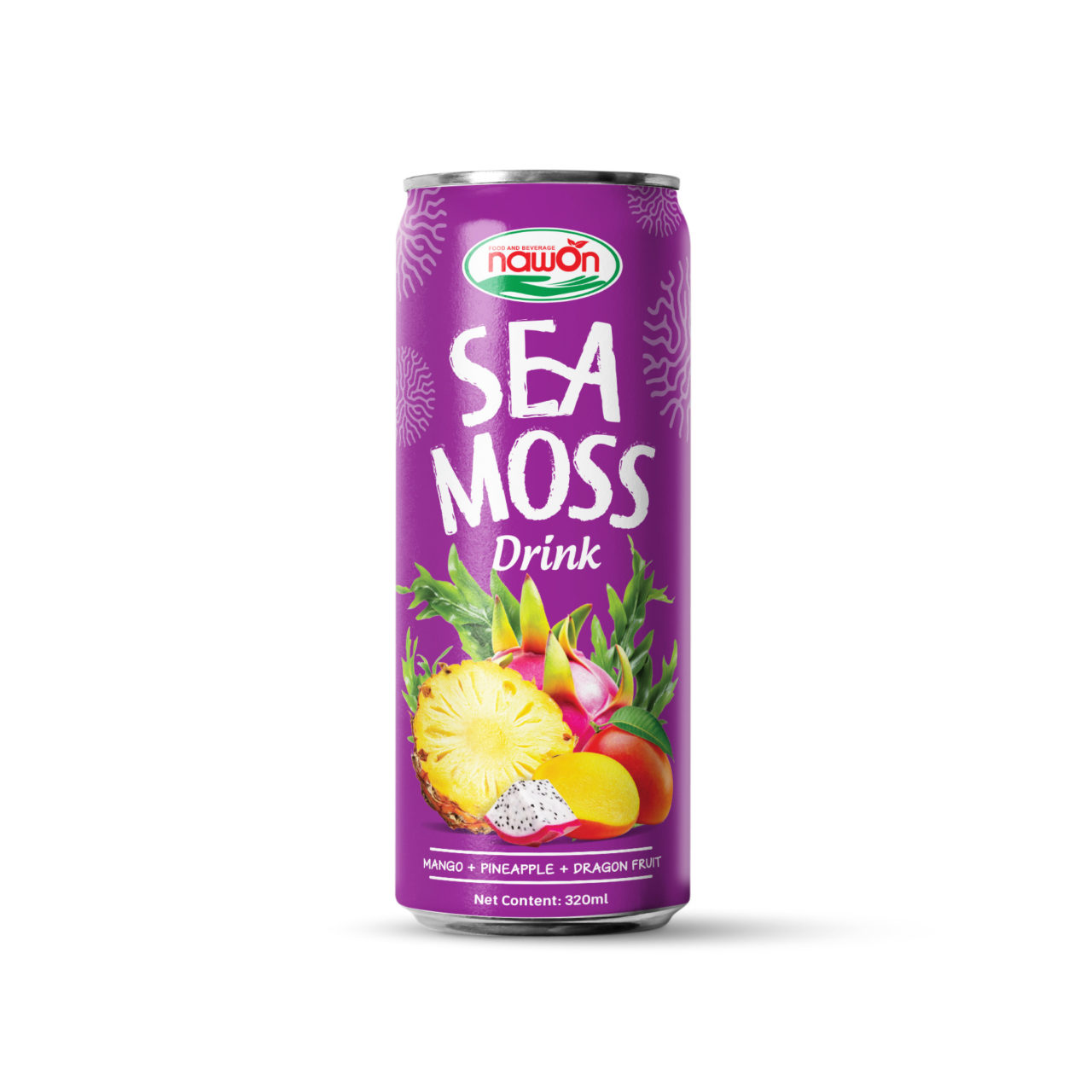 can 320ml 10 82 fl oz sea moss drink mixed mango pineapple dragonfruit nawon